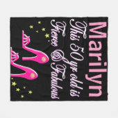 COUVERTURE POLAIRE JOLIE ROSE 50E ANNIVERSAIRE PERSONNALISÉ BLANKET (Devant (Horizontal))