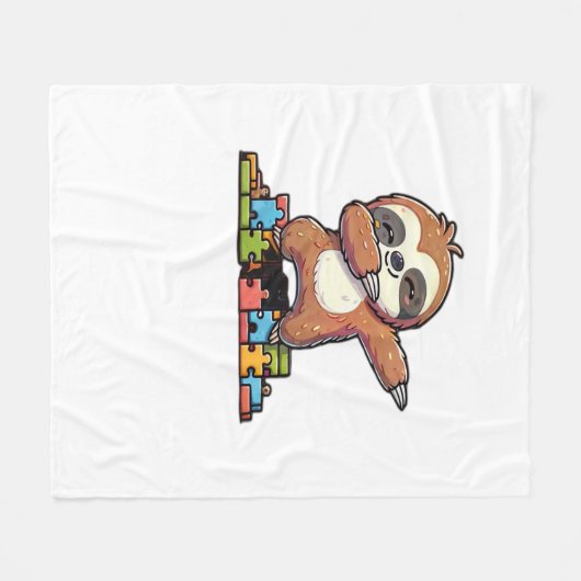 Couverture Polaire Jolie Sensibilisation sur l'autisme de fentes en D (Devant (Horizontal))