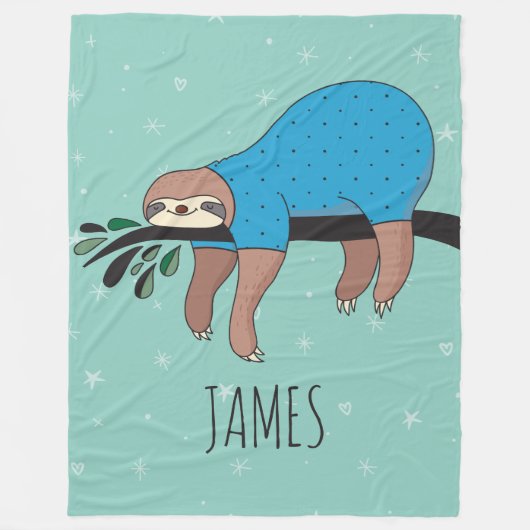 Couverture Polaire Jolie Sloth (Devant)