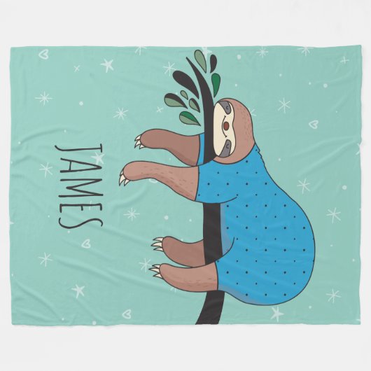 Couverture Polaire Jolie Sloth (Devant (Horizontal))