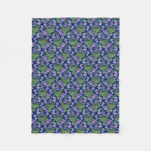 Couverture Polaire Jolie Violets Custom Fleece Blanket sur Navy Blue (Devant)