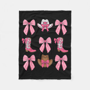Couverture Polaire Jolies Bottes Et Chapeaux De Cowgirl Rose Et Nœud