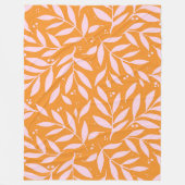 Couverture Polaire Jolies branches - orange et rose (Devant)
