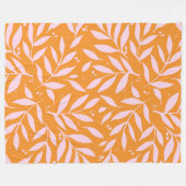 Couverture Polaire Jolies branches - orange et rose (Devant (Horizontal))