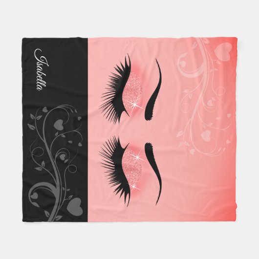 Couverture Polaire Jolies cils - Coral rose (Devant (Horizontal))