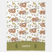 Couverture Polaire Jolies fentes dormant sur les branches d'arbre Mot (Devant)