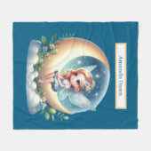 Couverture Polaire Jolies filles amoureux de fées ajouter le nom (Devant (Horizontal))