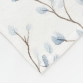 Couverture Polaire Jolies Fleurs Blanches Bleues   (Coin)