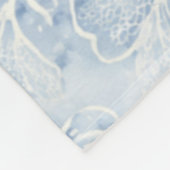 Couverture Polaire Jolies Fleurs Blanches Bleues (Coin)