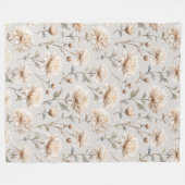Couverture Polaire Jolies Fleurs Crème (Devant (Horizontal))
