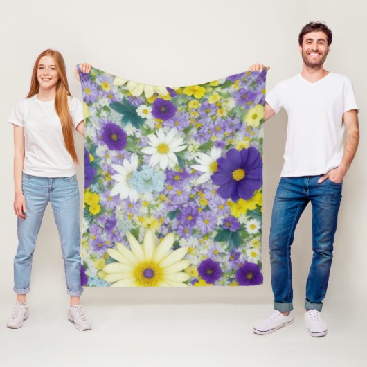 Couverture Polaire Jolies Fleurs de Cottage (En situation)