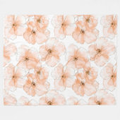 Couverture Polaire Jolies Fleurs de Pêcher (Devant (Horizontal))