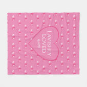 Couverture Polaire Jolies Valentines AIMÉES PAR DIEU Coeurs roses (Devant (Horizontal))