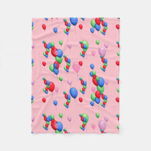 Couverture Polaire Jolis ballons sur le rose (Devant)