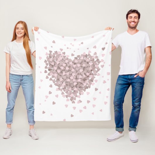 Couverture Polaire Jolis cœurs flottants Saint-Valentin (En situation)