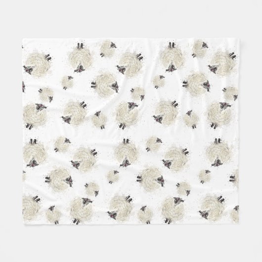 Couverture Polaire Jolis moutons (Devant (Horizontal))