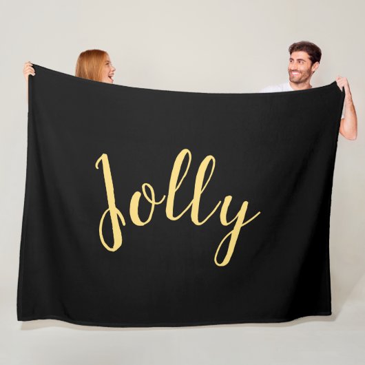 Couverture Polaire JOLLY Elegant Modern Script Texte noir Arrière - p (En situation)