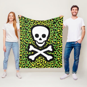 Couverture Polaire Jolly roger Empreinte de léopard Edgy Green inspir