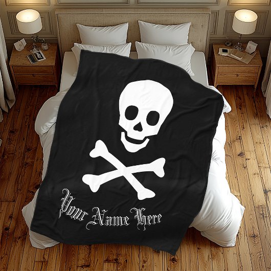 Couverture Polaire Jolly roger personnalisé Pirate personnalisable Cr