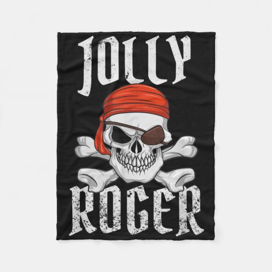 Couverture Polaire Jolly roger Pirate Halloween Crâne Et Crossbones (Devant)
