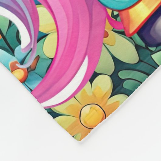 Couverture Polaire Jote bébé fille licorne ajouter nom (Coin)