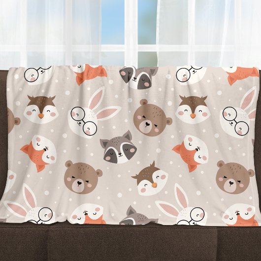 Couverture Polaire Jote Motif d'animaux de bois