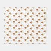 Couverture Polaire Jote Reindeer face Motif Snowflakes hiver (Devant (Horizontal))