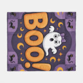 Couverture Polaire Jouer Halloween Quilt, Fleece Blanket -Boo! (Devant (Horizontal))