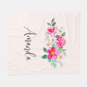 Couverture Polaire Jouer Joli Bouquet de Fleur Rose (Devant (Horizontal))
