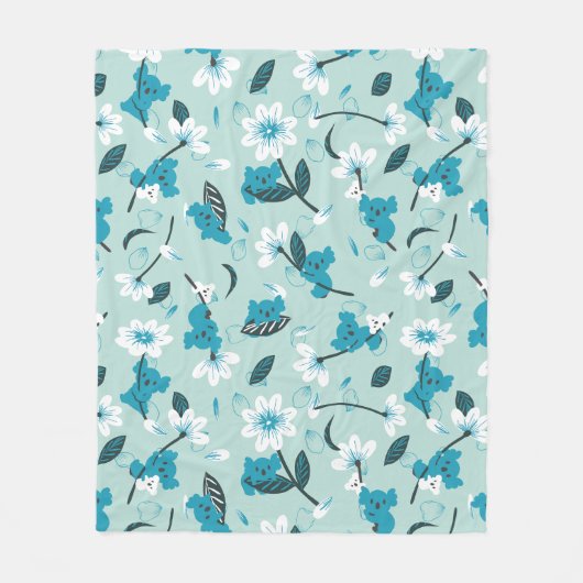 Couverture Polaire Jouer Koala Motif mignon animal et l'art nature (Devant)
