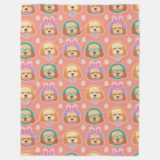 Couverture Polaire Jouer Motif de Pâques Poodle (Devant)
