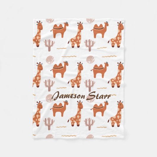 Couverture Polaire Jouet Brown Cactus Camel Llama Animal Nom de la fa (Devant)