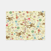 Couverture Polaire Jouets animaux de la petite fille monogrammed (Devant (Horizontal))