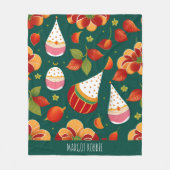 Couverture Polaire Jouets de Noël du Père Noël Motif rétro (Devant)