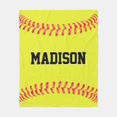 Couverture Polaire Joueur de balle rapide / Nom d'équipe Personnalisé (Devant)