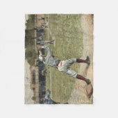 Couverture Polaire Joueur de baseball lancé à la deuxième base (Devant)