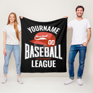 Couverture Polaire Joueur de baseball personnalisé NOM Équipe Champ C