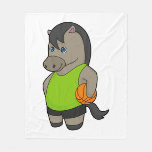 Couverture Polaire Joueur de basket-ball à cheval