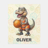 Couverture Polaire Joueur de basket-ball Cute Dinosaur (Devant)