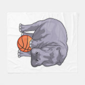 Couverture Polaire Joueur de basket-ball hippo (Devant (Horizontal))