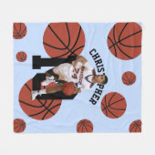 Couverture Polaire Joueur de basket-ball personnalisé (Devant (Horizontal))