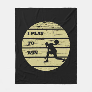 Couverture Polaire Joueur de basket dribbler vintage coucher de solei