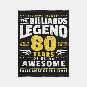 Couverture Polaire Joueur de billard 80e anniversaire Billiards 80 an