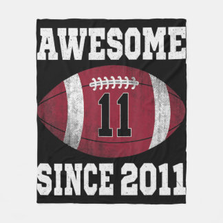 Couverture Polaire Joueur de football 11e anniversaire 11 ans Vintage