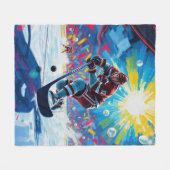 Couverture Polaire Joueur de hockey à But (Devant (Horizontal))