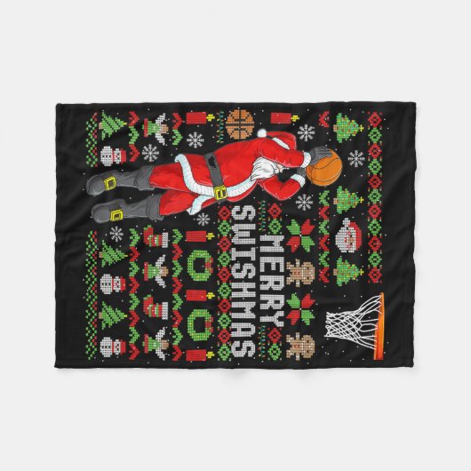 Couverture Polaire Joueur de Noël Père Noël Bysketbyll - Slam Dunk Ug (Devant (Horizontal))