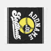 Couverture Polaire Joueur de softball personnalisé AJOUTER LE NOM Équ (Devant (Horizontal))