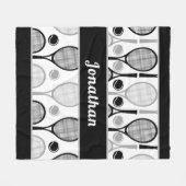 Couverture Polaire Joueur de tennis moderne noir et gris Nom de l'ent (Devant (Horizontal))