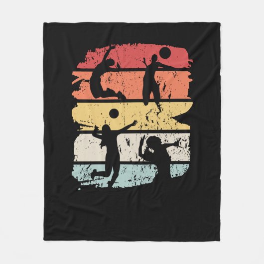 Couverture Polaire Joueur de volley-ball rétro (Devant)