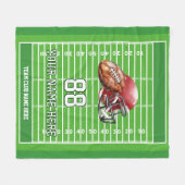 Couverture Polaire Joueur d'équipe de football personnalisé (Devant (Horizontal))